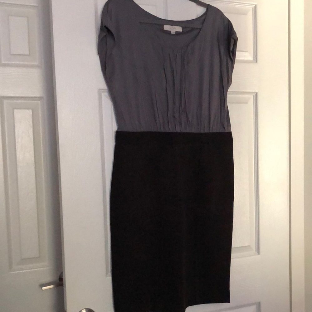 Elegant Gray and Black Women's Dress